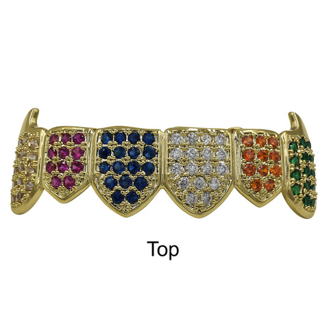 Hip Hop CZ Grillz in Silver and Gold Color-9128969