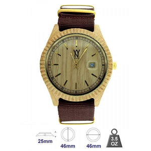 Brown Resin strap Fluted Bezel Wood Watch