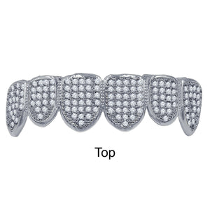 Hip Hop CZ Fang Grillz in Silver and Gold Color-912831