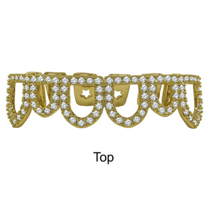 Hip Hop CZ Grillz in Silver and Gold Color-912902