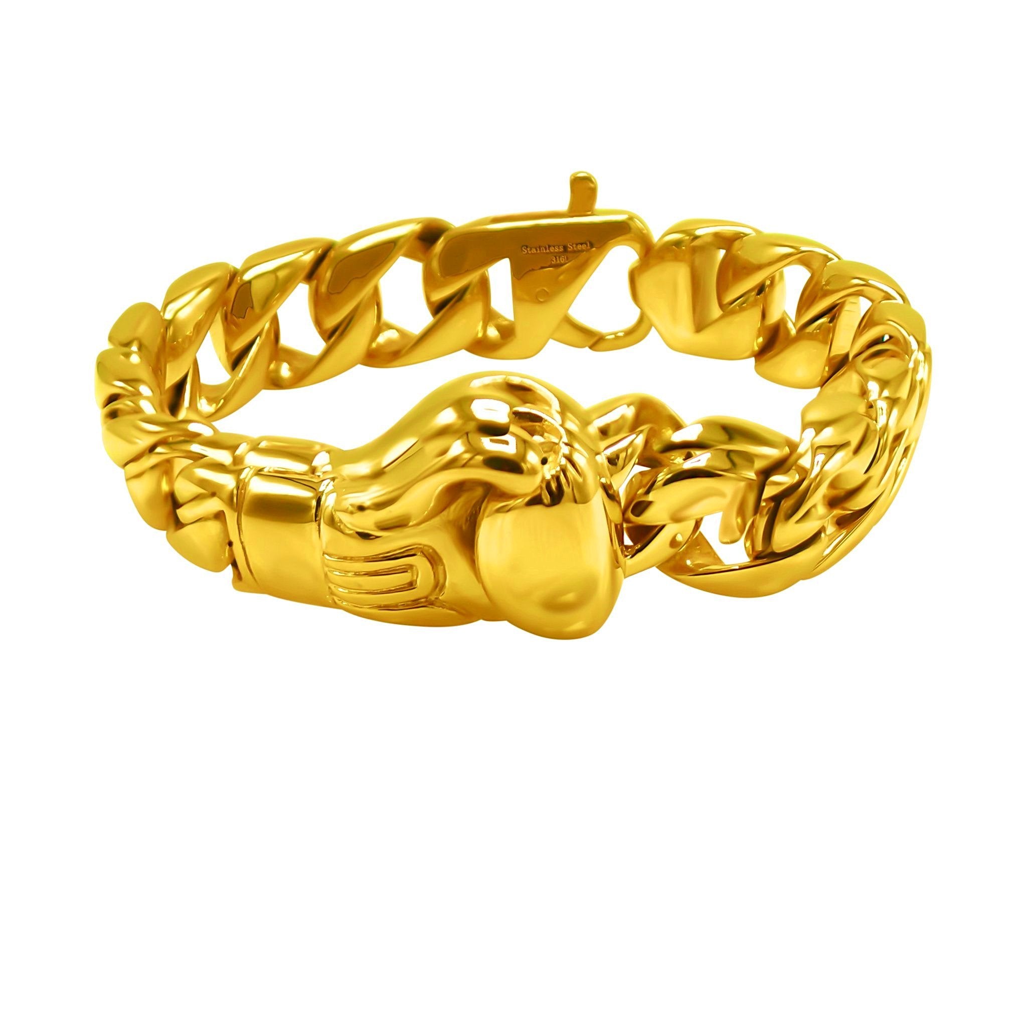 Stainess Steel Glove Bracelet in Gold Color