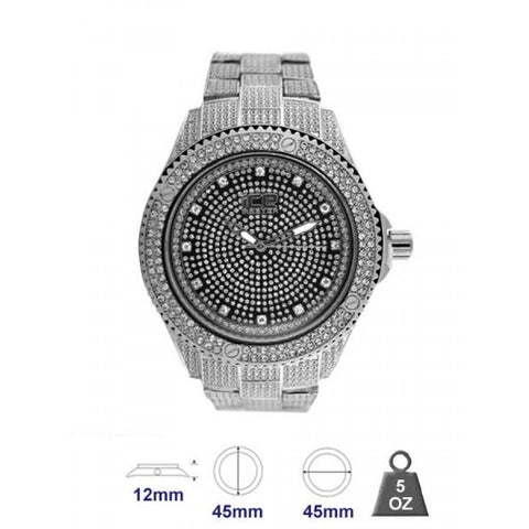 Metal Band watch with crystal stone for Men 561817