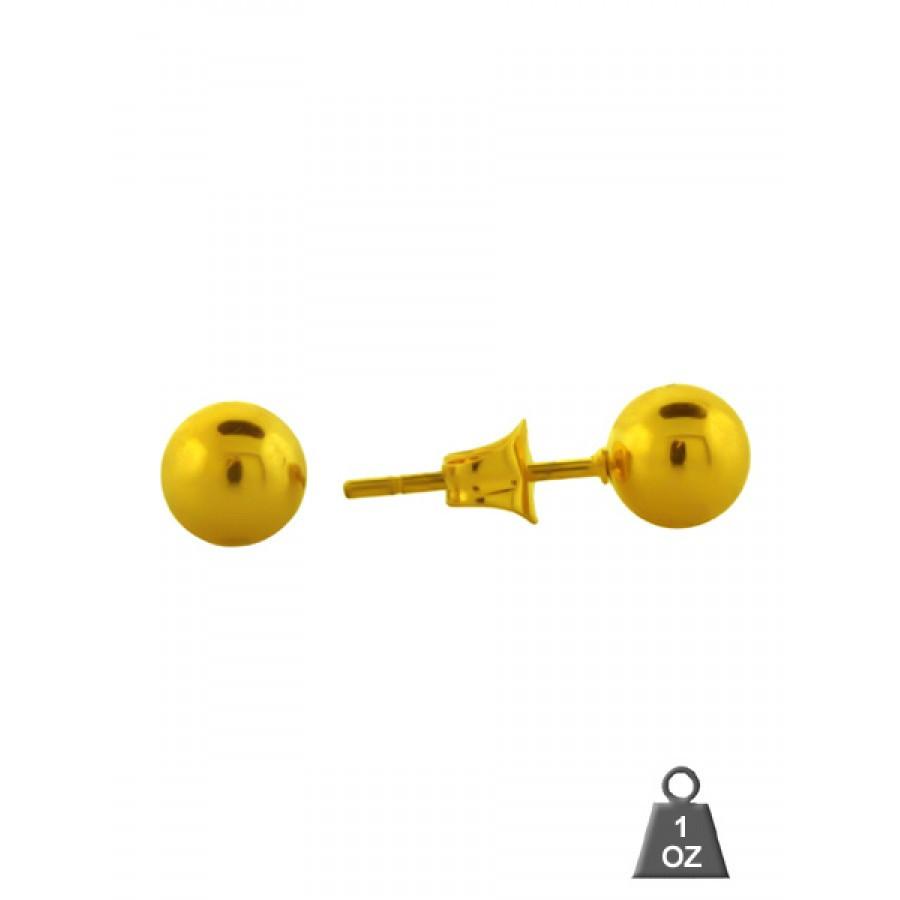 Steel Gold Ball Earring