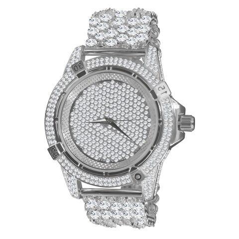 Luxury Ice Rhodium Clear CZ Iced out Watch 5110061