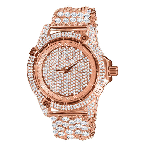 CZ Watch Band with fully iced out Dial
