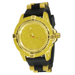 Iced out hip hop, bullet  jelly band mens fashion watches