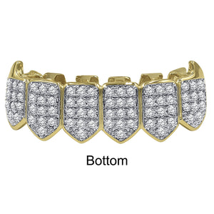 Hip Hop CZ  Grillz in Silver and Gold Color-9128742