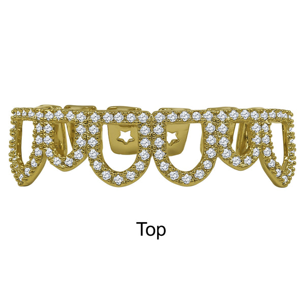 Hip Hop CZ  Grillz in Silver and Gold Color-912912