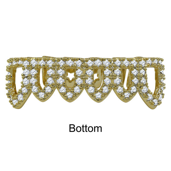 Hip Hop CZ Grillz in Silver and Gold Color-912902