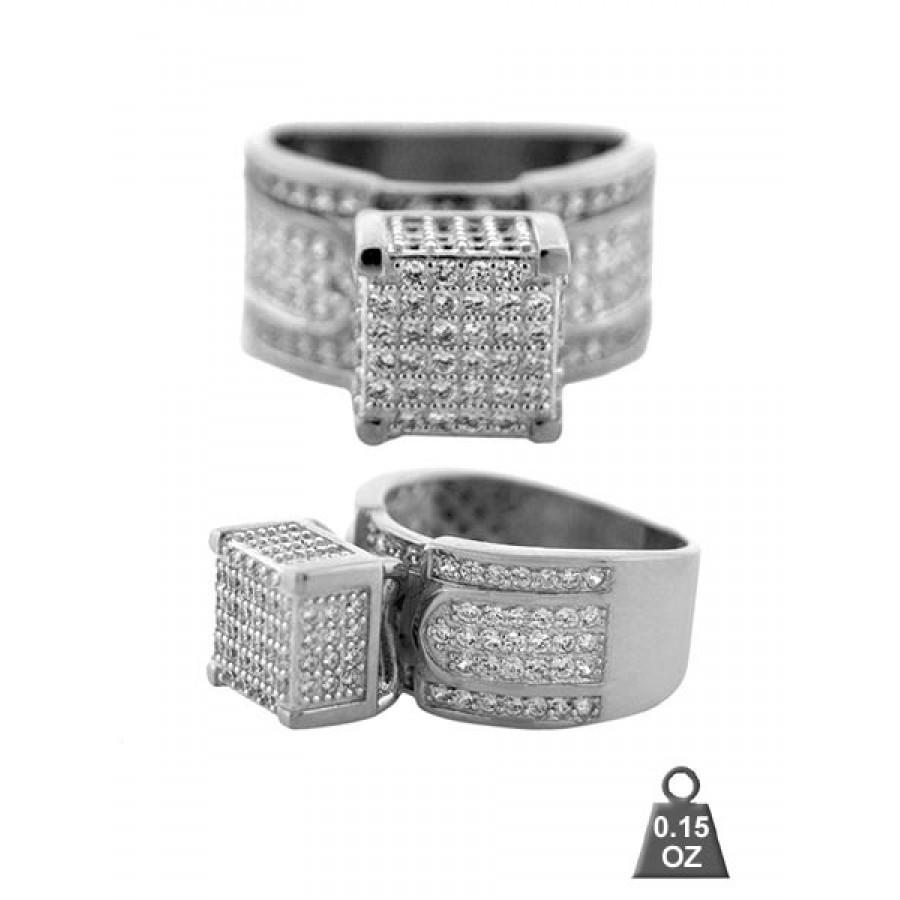 920761 Rhodium Plated Women Micro pave ring