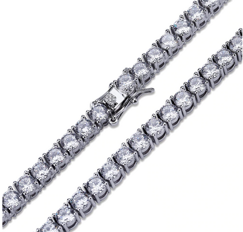 Tennis 925 Sterling Silver Chain with CZ - 929781