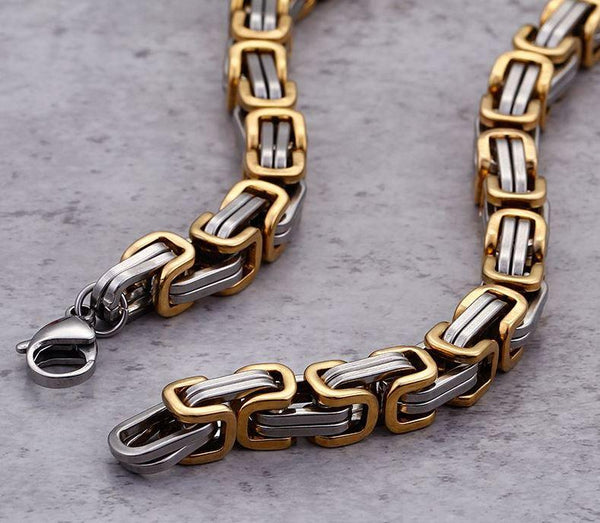 8 MM Solid Steel Byzentine Chain Package with Bracelet
