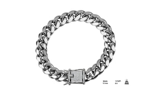 Steel CZ Lock Miami Cuban-bracelet-938011