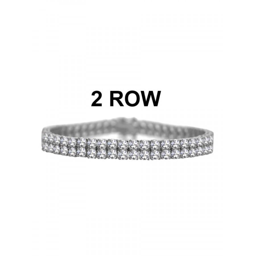 CZ Two Row Bracelet