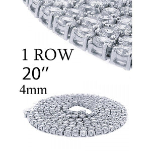 One Row Cz Chain 20"- 4mm
