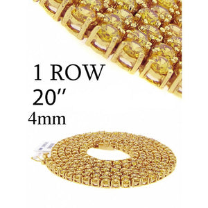 One Row Cz Chain 20"- 4mm