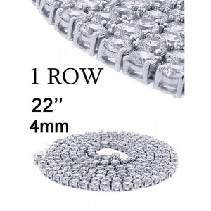 One Row Cz Chain 22"- 4mm