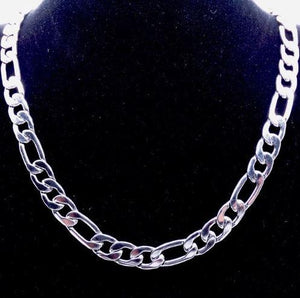 Silver Plated Solid Figaro Brass Classic Chain